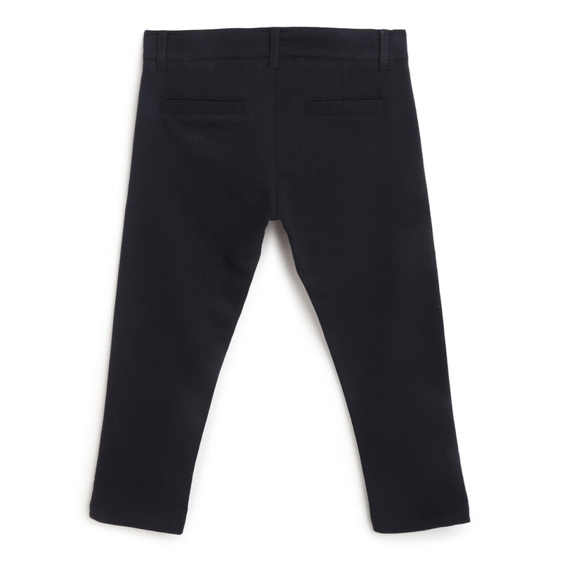 Boys Dark Blue Solid Long Trousers image number 1